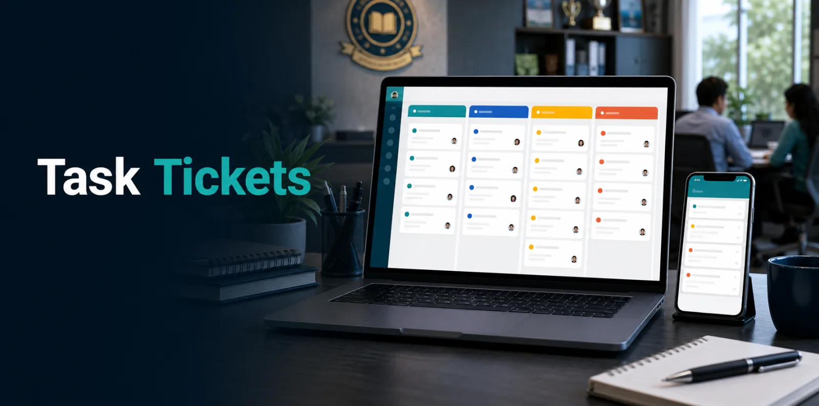 Task tickets and planning dashboard for school teams