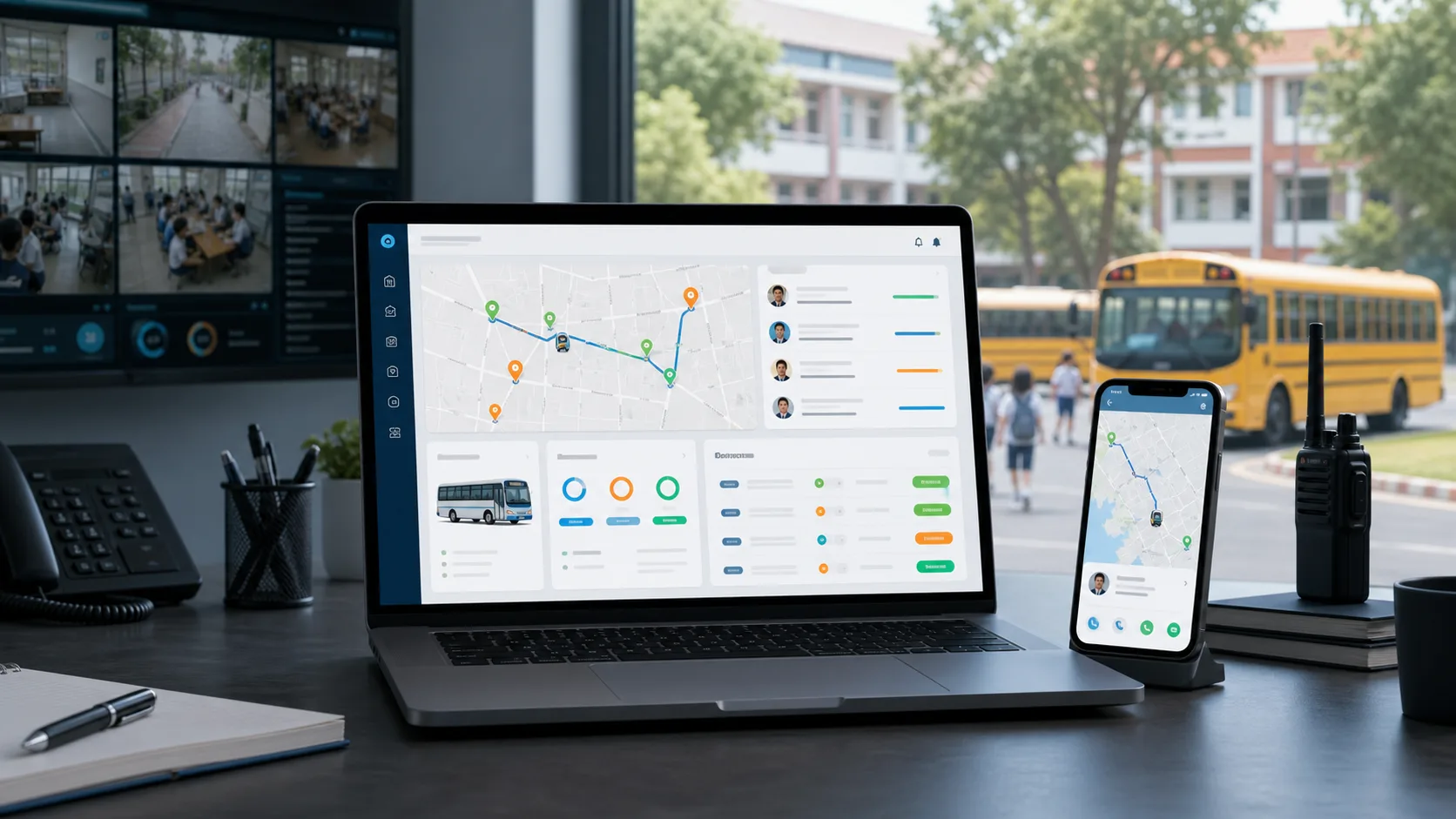 School bus transport tracking and route dashboard